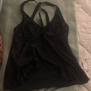 Elegant Black Strappy swim top